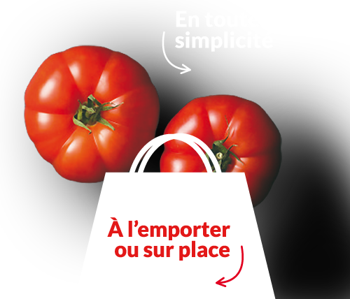 En toute simplicité, nos plats à consumer sur place ou à l'emporter